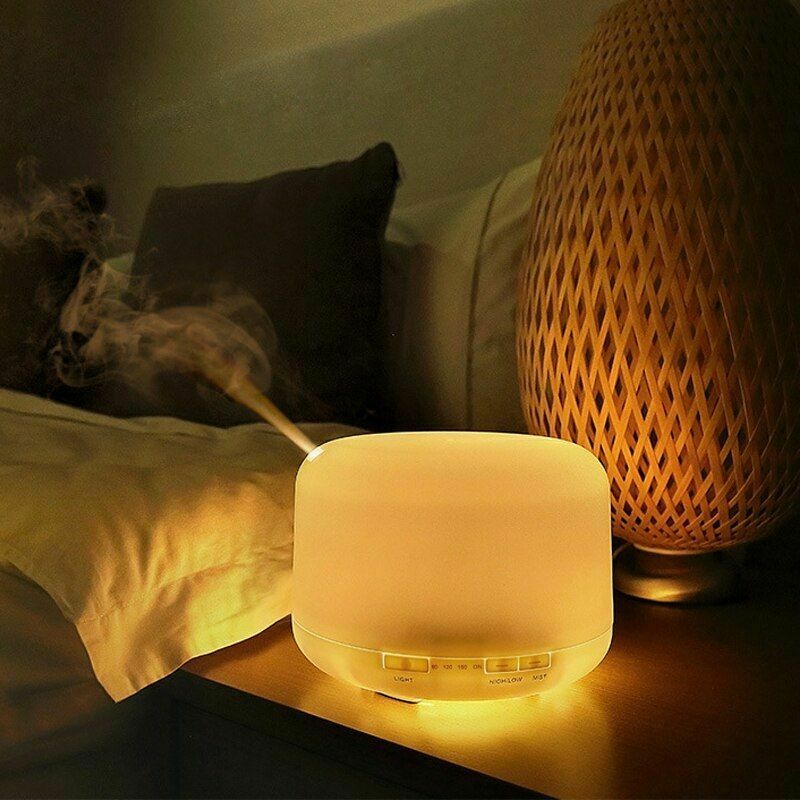 500ml colorful warm light classic humidifier aromatherapy oil mute night light White 500ML Colorful