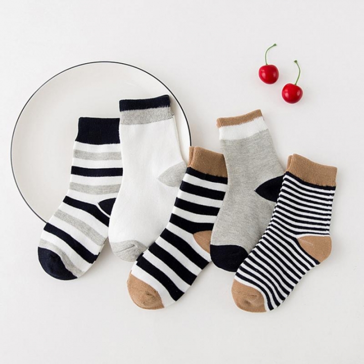 Four 5 Pairs Cotton Newborn Baby Socks Cute Mini Car Print Infant Breathable Middle Socks