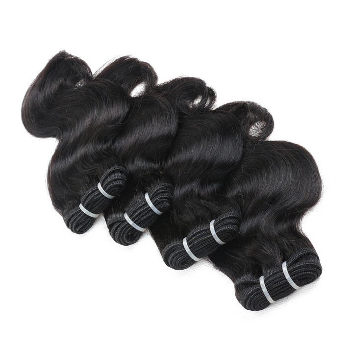 Peruvian Virgin Hair Body Wave 4 Bundles 100% Human Hair Weave 8-24&quot; 50G/PC Natural Black for Women