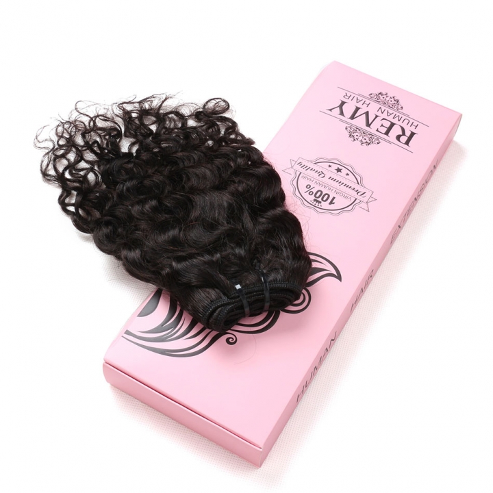 BHF 8A Brazilian Water Wave 50g/pc Hair Weave 3 Bundles Human Hair 8-14&quot; Natural Black Virgin Hair
