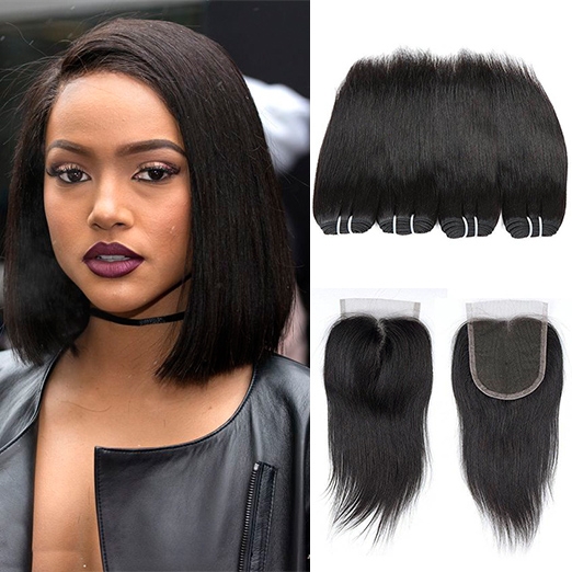 Bhf 8a Brazilian Straight Virgin Hair 4 Bundles With 8 Inch 4 4