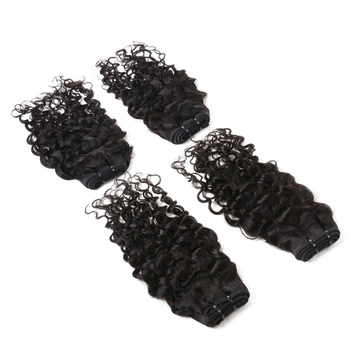 BHF 8A Brazilian Water Wave Virgin hair 4 Bundles 8-14&quot; with Natural Black 100% Human Hair 50g/pc