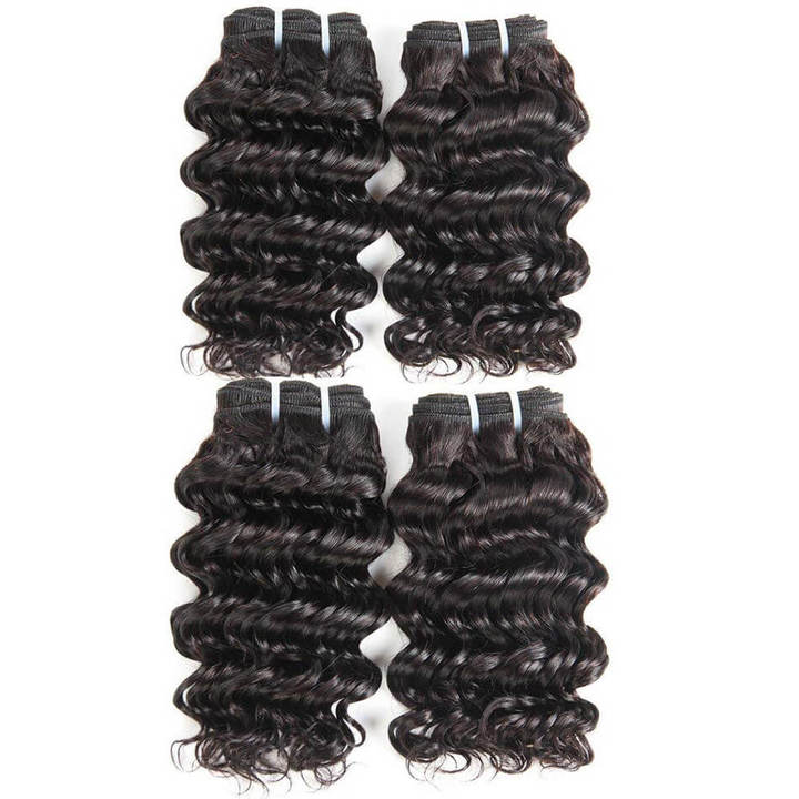 BHF 4 Bundles Brazilian Deep Wave 100% Human Hair  Weaves Bundles 50G/pc Remy Human Hair