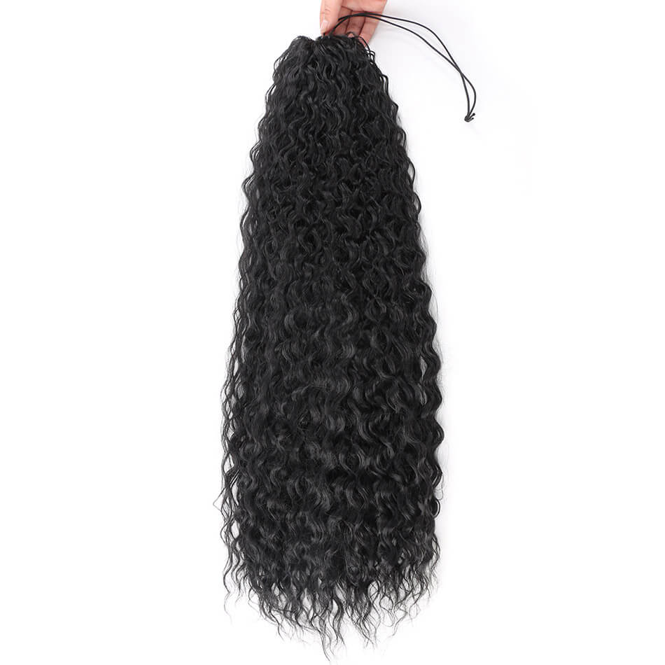 Ponytail Extension Long Water Wave Drawstring Clip In Ponytails With Two Combs