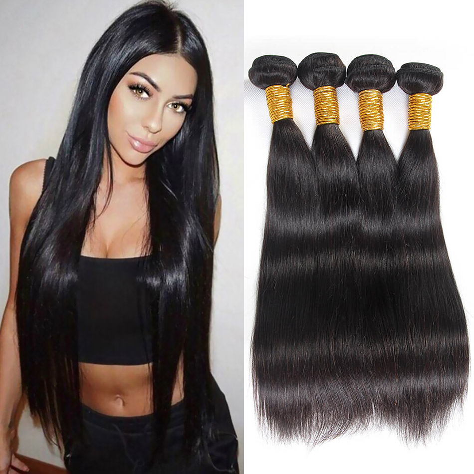 BHF Human Virgin Hair 4 Bundles Malaysian Straight Hair 50g/pc 8&quot;-24&quot; Natural Color Hair Extension