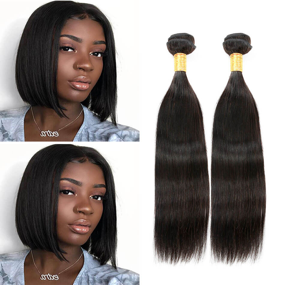 8A Unprocessed Peruvian Virgin Straight Hair 3 Bundles Double Weft 8&quot;-24&quot; Human Hair Bundles 50g/pc