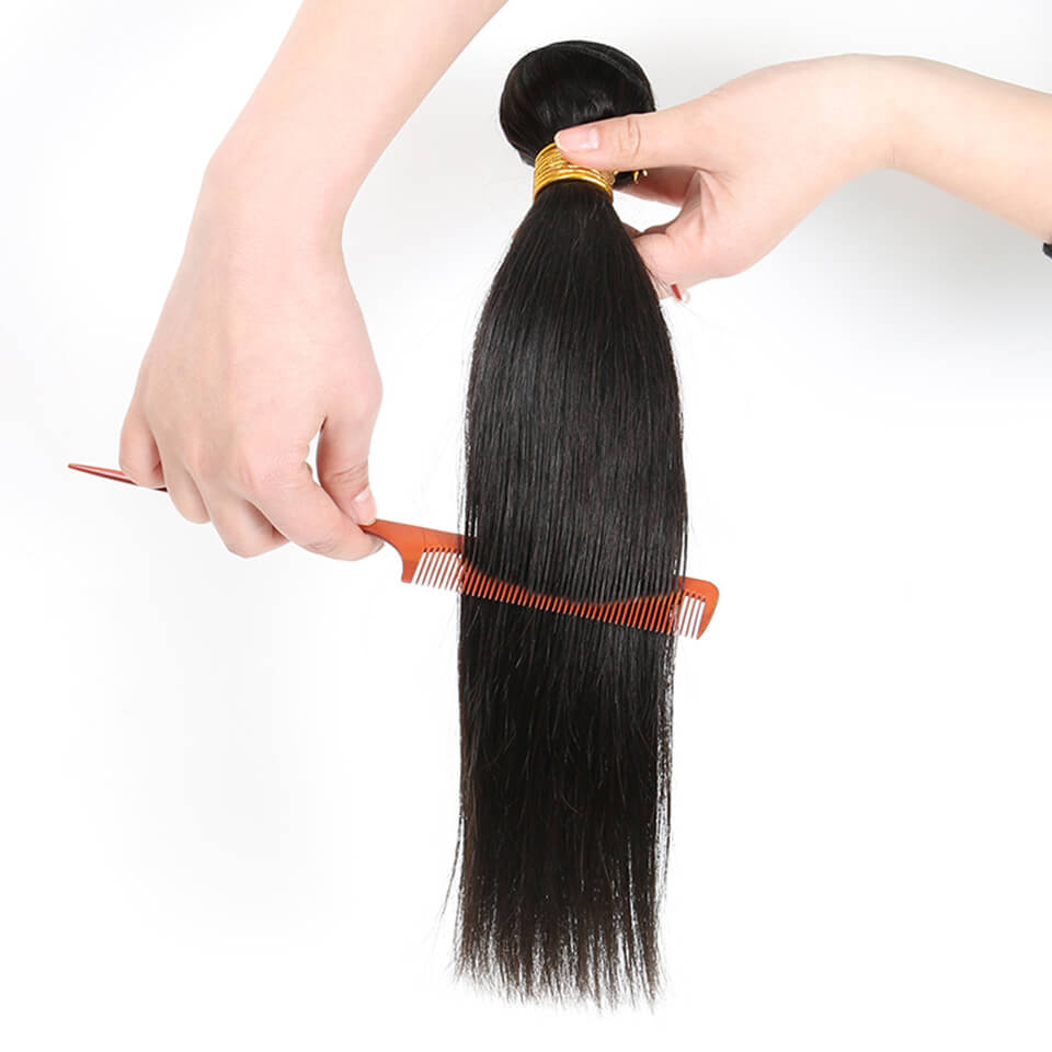 Brazilian Straight Hair 3 Bundles 8-24&quot; 8A Unprocessed Human Hair Weave Bundles Nature Color 50g/pcs