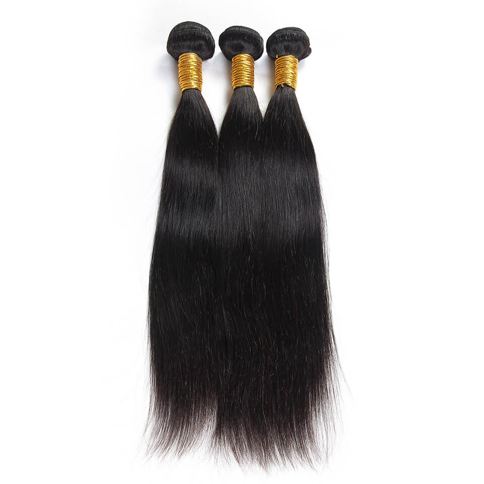 Brazilian Straight Hair 3 Bundles 8-24&quot; 8A Unprocessed Human Hair Weave Bundles Nature Color 50g/pcs