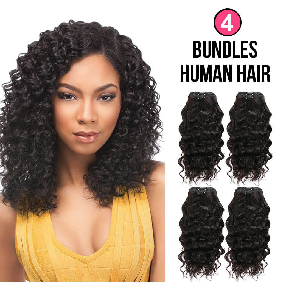 Brazilian Virgin Hair Water Wave 4 Bundles 50g/pc 8A Unprocessed Human Hair Weaving Natural Color