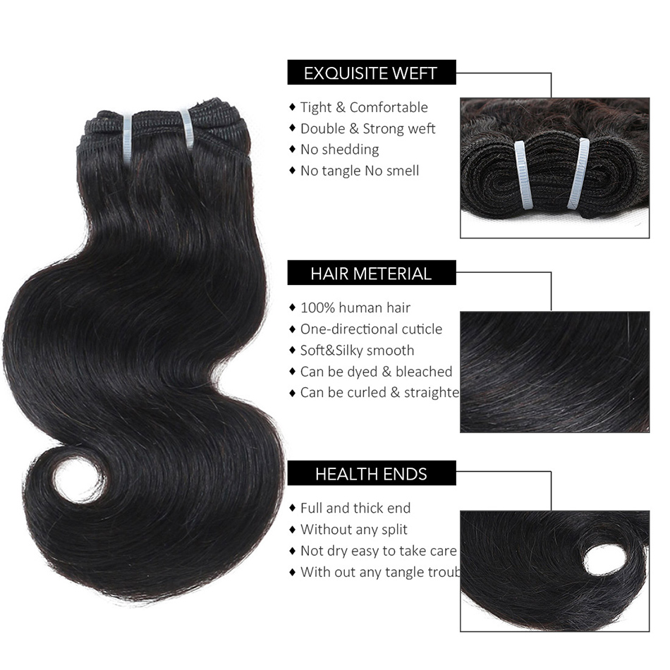Raw Indian Hair Body Wave 3 Bundles Human Virgin Hair Weave Bundles Natural Color Hair Extensions