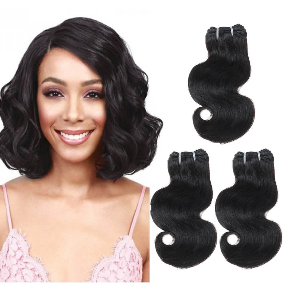 BHF Peruvian Body Wave Virgin Hair 3 Bundles 8-24Inches Human Hair Weave Bundles Double Weft 50g/pcs