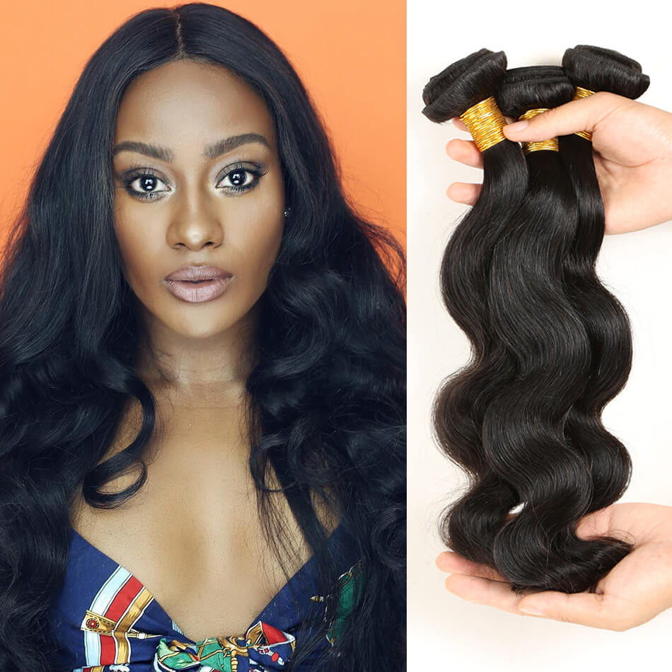 BHF Malaysian Body Wave Hair Bundles 3Pcs/lot 100% Human Virgin Hair extensions 8&quot;-24&quot; Natural Color