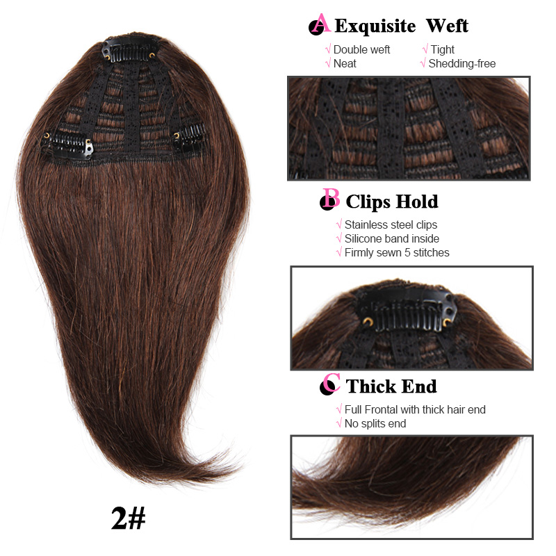 BHF Clip In Bangs Human Hair Remy Hair Pieces 20g 8inch long Replacement Hair