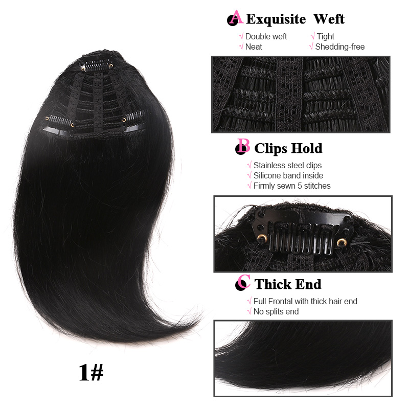 BHF Clip In Bangs Human Hair Remy Hair Pieces 20g 8inch long Replacement Hair
