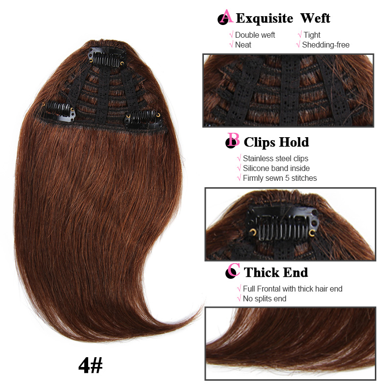 BHF Clip In Bangs Human Hair Remy Hair Pieces 20g 8inch long Replacement Hair
