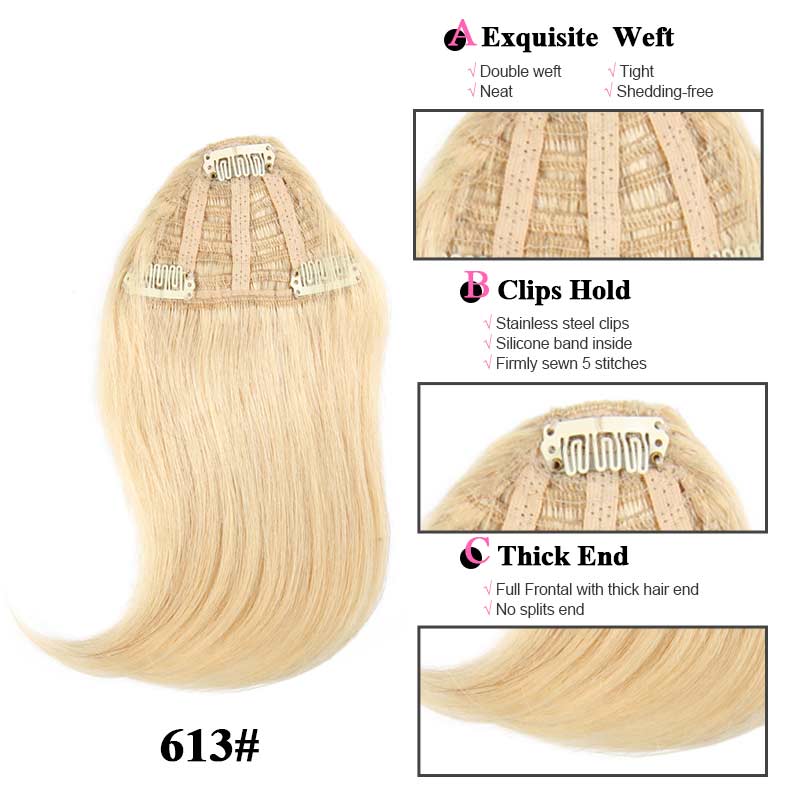 BHF Clip In Bangs Human Hair Remy Hair Pieces 20g 8inch long Replacement Hair