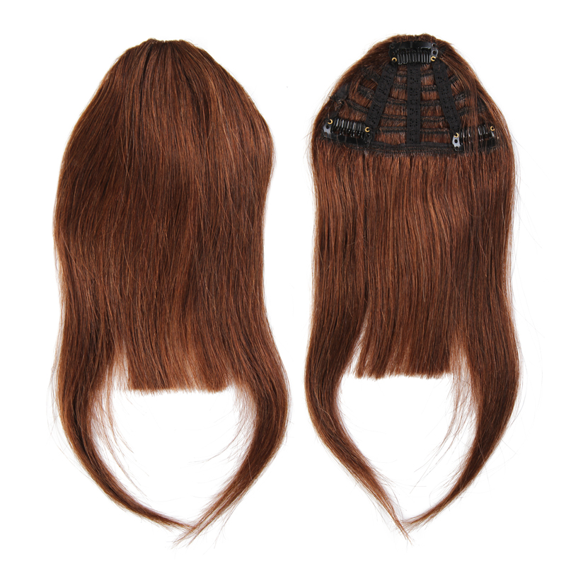 BHF Human Hair Bangs 8inch 20g Front 3 clips in Straight Remy Natural Human Hair Fringe All Colors
