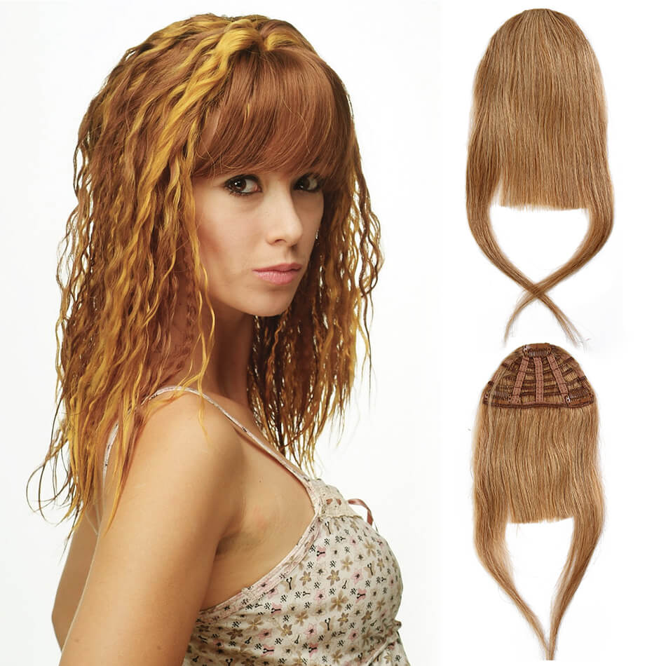 BHF Human Hair Bangs 8inch 20g Front 3 clips in Straight Remy Natural Human Hair Fringe All Colors