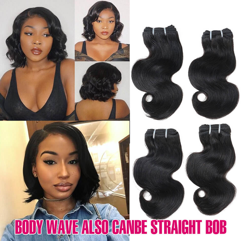 BHF 20A Body Wave Brazilian Virgin Human Hair Bundles 50G Human Hair Bundles（8&apos;&apos;-14&apos;&apos;)4PCS/LOT