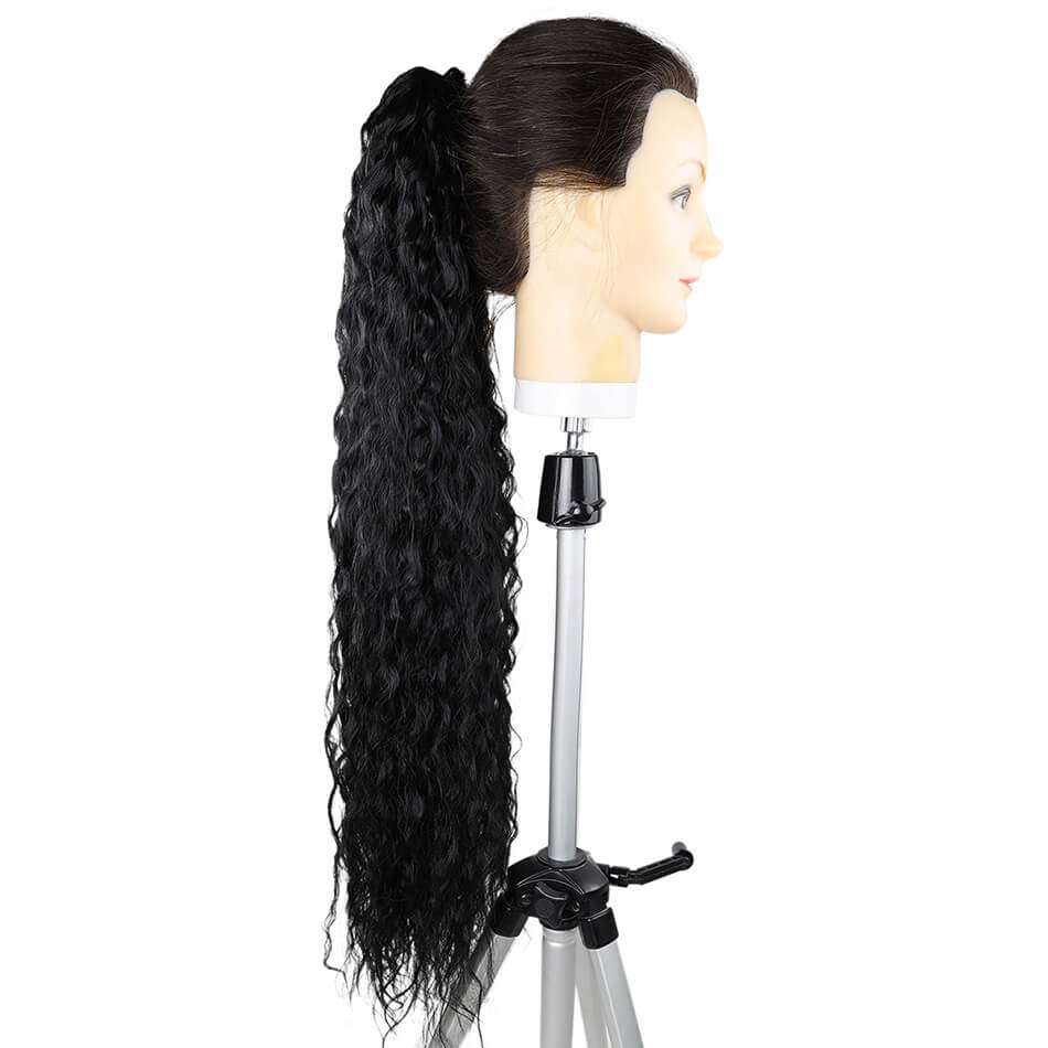 BHF Water Wave 28inch Ponytail Synthetic Hairpiece Wrap on Clip Hair Extensions PonyTail 150G/PC