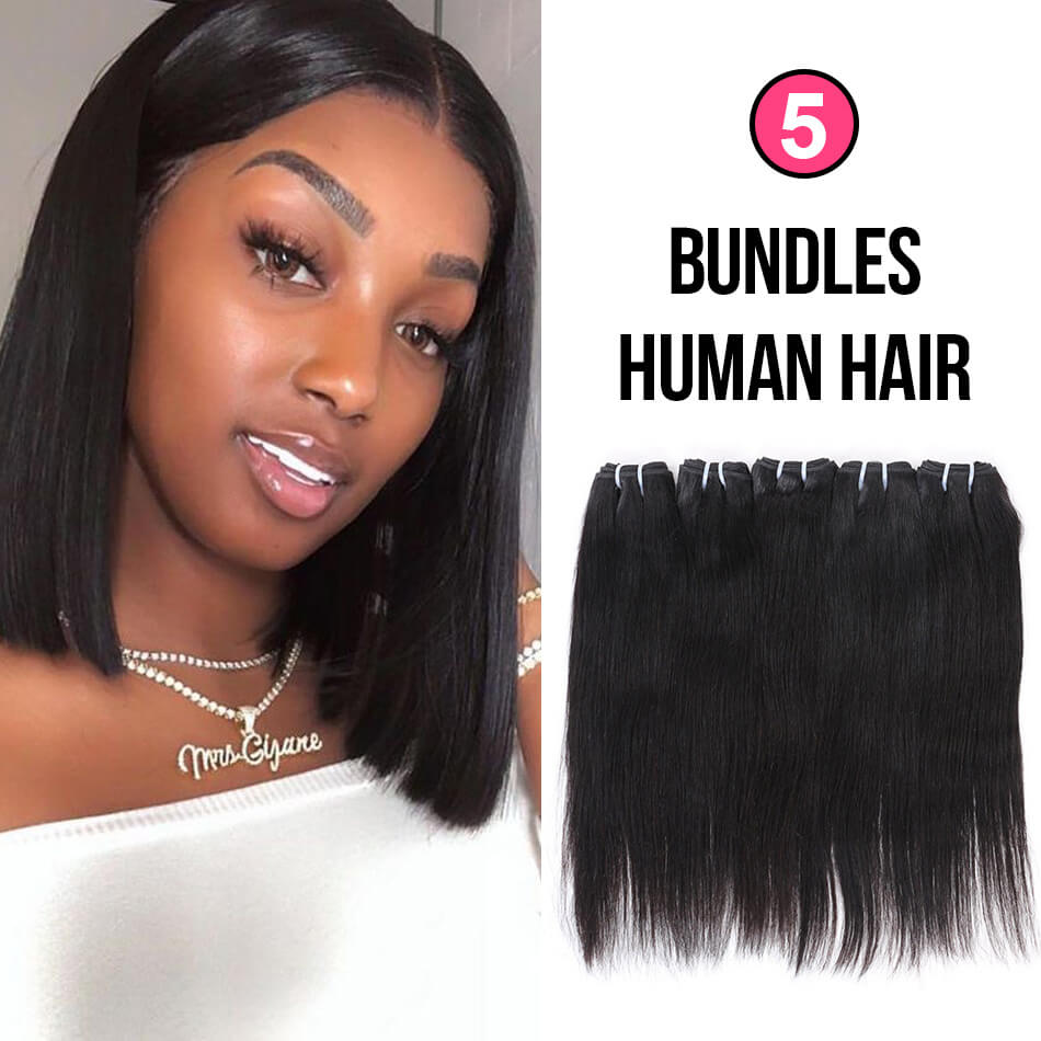 BHF 8A Peruvian Straight Hair 5 Bundles/Lot 100% Human Virgin Hair 8&quot;-24&quot; 50g/pc Wholesale Price