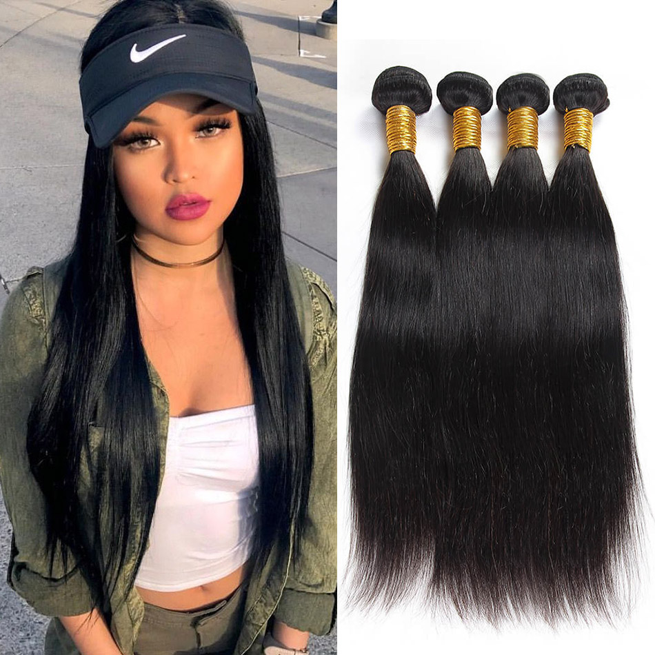 BHF Human Virgin Hair 4 Bundles Malaysian Straight Hair 50g/pc 8&quot;-24&quot; Natural Color Hair Extension