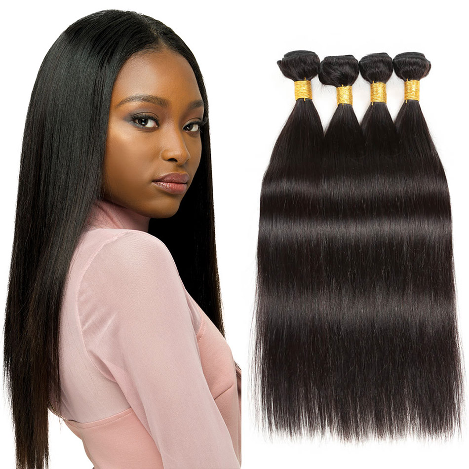 BHF 8A Brazilian Straight Hair 4 Bundles 100% Human Hair 8&quot;-24&quot; 50g/pc Natural Black Virgin Hair
