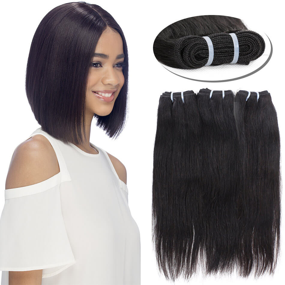 Brazilian Straight Hair 3 Bundles 8-24&quot; 8A Unprocessed Human Hair Weave Bundles Nature Color 50g/pcs