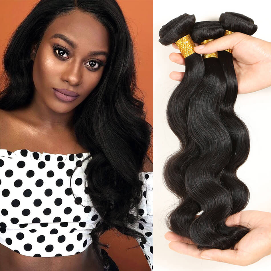 BHF Peruvian Body Wave 3 Bundles Human Hair Peruvian Virgin Hair Extention 8-24&quot;