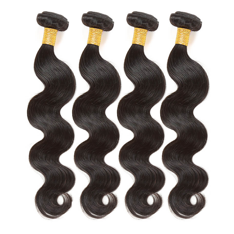 BHF Brazilian Body Wave Virgin Hair 4 Bundles 100% Human Hair Extensions 8-24&quot; 50G/PC Natural Black
