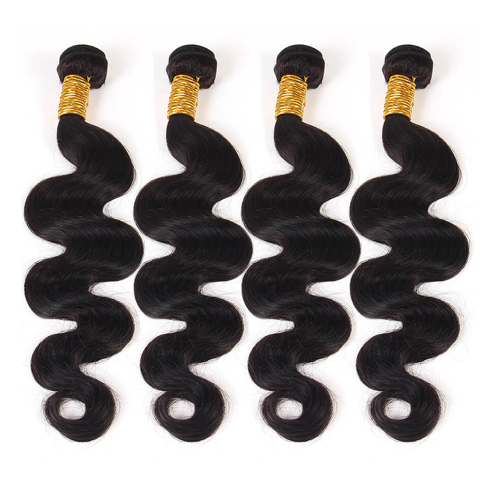 BHF Brazilian 8A Body Wave Hair 4 Bundles Human Hair Extensions 50G/PC Natural Black Virgin Hair