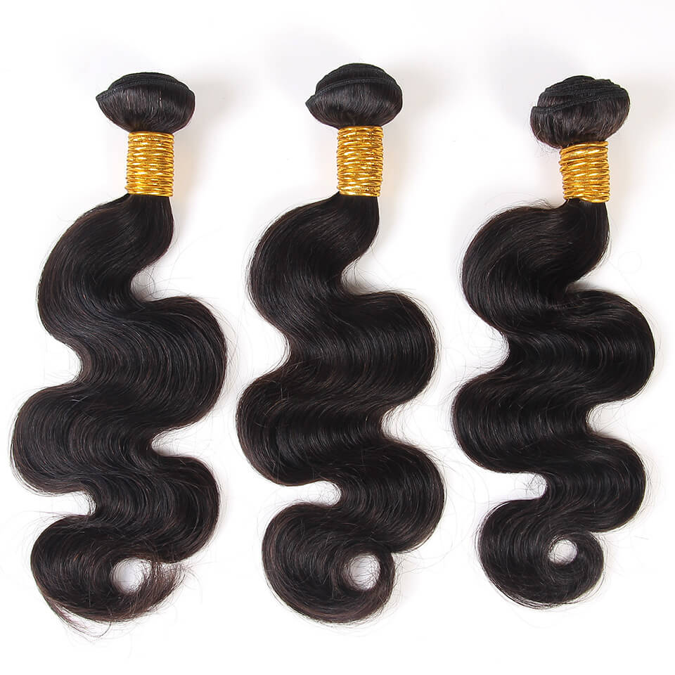 BHF 100% Human Malaysian Body Wave 8A Hair 3 Bundles 8-24&quot; Weave Natural Black 50G/PC Virgin Hair
