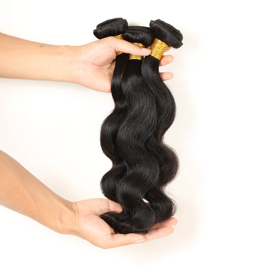BHF Peruvian Body Wave Virgin Hair 3 Bundles 8-24Inches Human Hair Weave Bundles Double Weft 50g/pcs