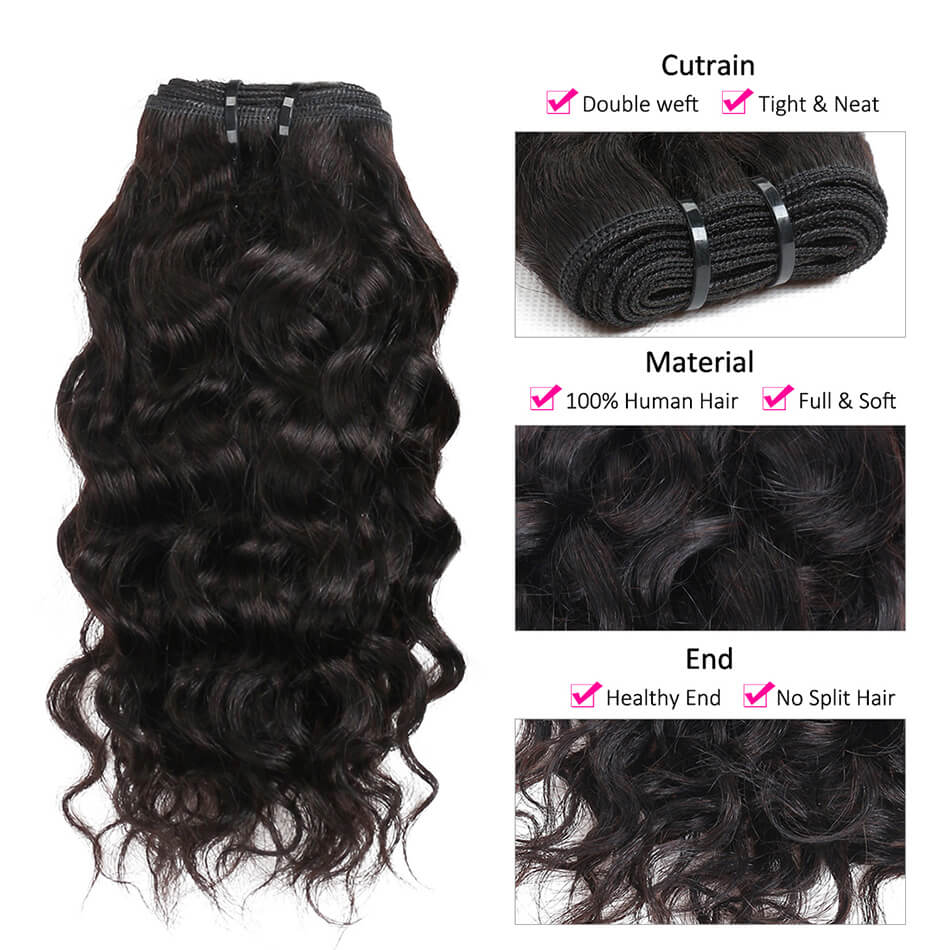 Brazilian Virgin Hair Water Wave 4 Bundles 50g/pc 8A Unprocessed Human Hair Weaving Natural Color