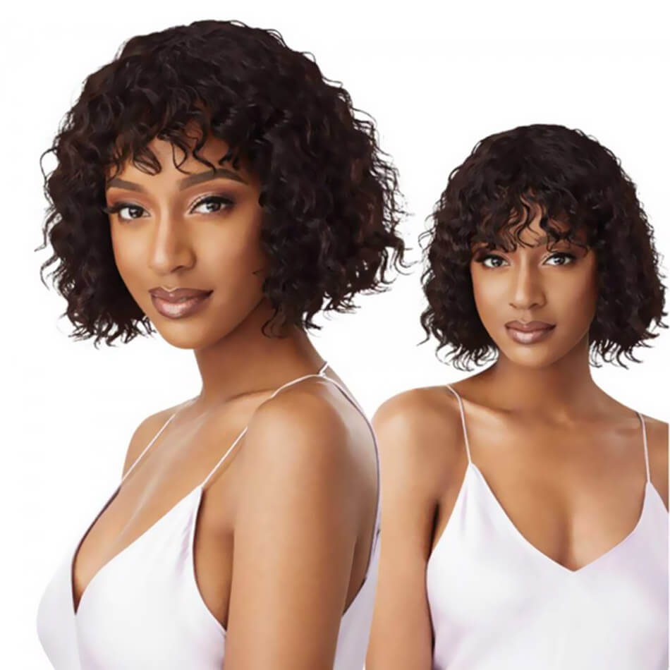 Short Bobo Wigs With Bangs 100% Brazilian Human Hair Wig 8&apos;&apos;-14&apos;&apos; No-Lace Wig 4 Style In Stock