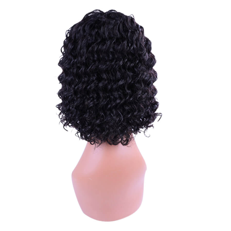 Short Bobo Wigs With Bangs 100% Brazilian Human Hair Wig 8&apos;&apos;-14&apos;&apos; No-Lace Wig 4 Style In Stock