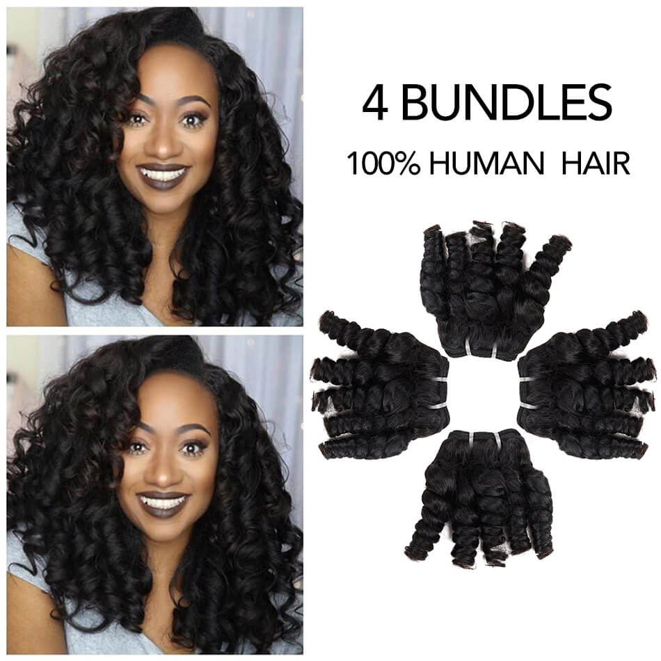BHF 4 Bundles Brazilian Fummi Wave 100% Human Hair  Weaves Bundles 50G/pc Remy Human Hair