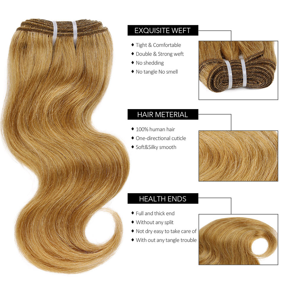 BHF Brazilian Body Wave Remy Human Hair Short Hair Bundles 4PCS Colored Human Hair 50Grams/pc