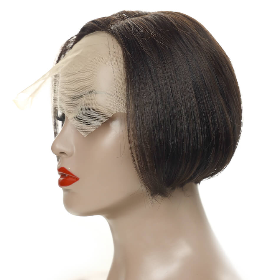 6inch Straight T Part Wig Side/Middle Part Style Bobo Wig 100% Human Hair Wig