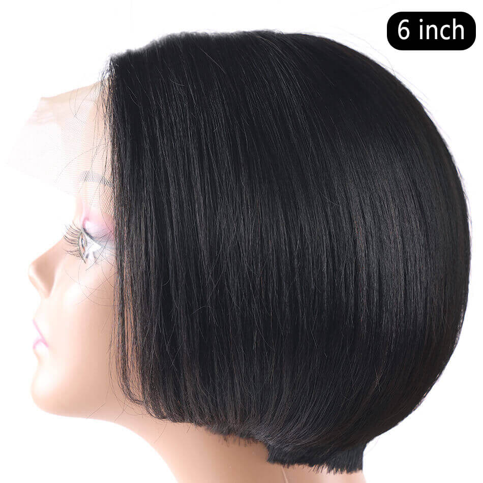 6inch Straight T Part Wig Side/Middle Part Style Bobo Wig 100% Human Hair Wig