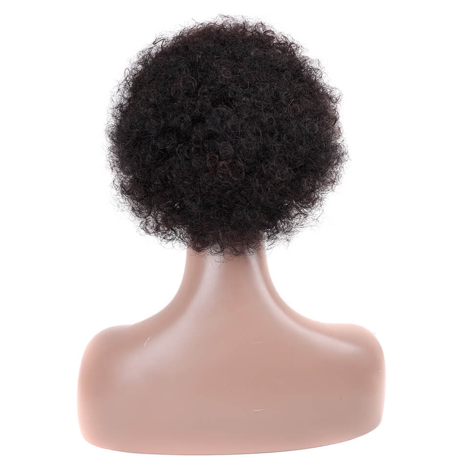Afro Kinky Curly Wigs Short Fluffy Hair Wigs Kinky Curly 100% Human Hair Wig For Party Dance Cosplay Wigs