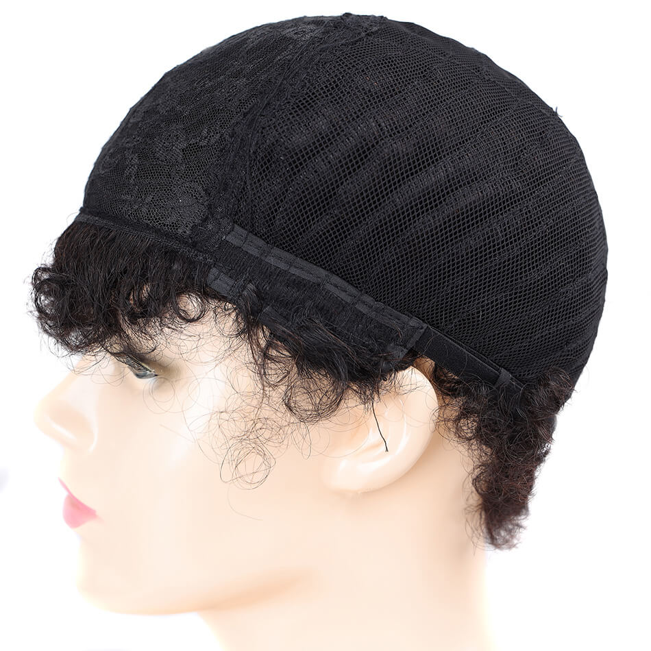 Afro Kinky Curly Wigs Short Fluffy Hair Wigs Kinky Curly 100% Human Hair Wig For Party Dance Cosplay Wigs