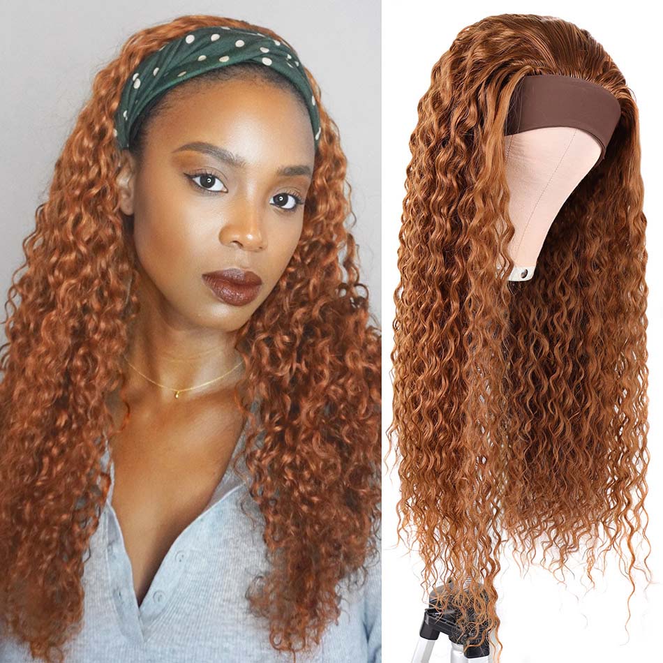 28Inch Water Wave Headband Wigs Synthetic Wig With Headband For Women Glueless Wig By BHF
