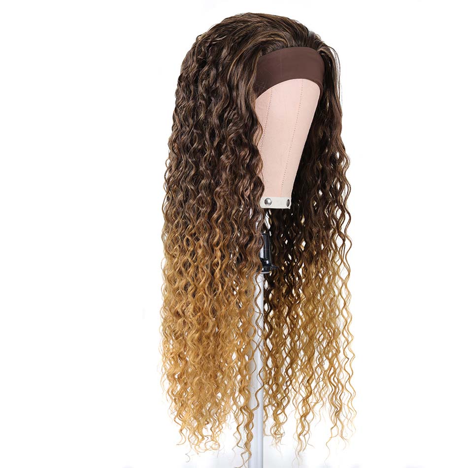 28Inch Water Wave Headband Wigs Synthetic Wig With Headband For Women Glueless Wig By BHF