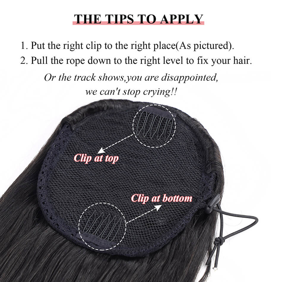 BHF Straight 30inch Long Ponytail Synthetic Hair Wrap on Clip Hair Extensions Fack Hair(80CM)