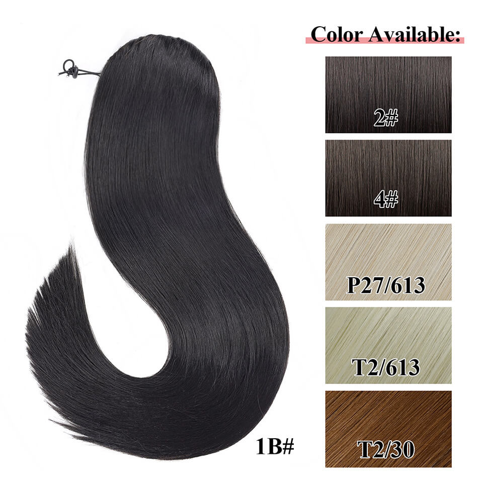 BHF Straight 30inch Long Ponytail Synthetic Hair Wrap on Clip Hair Extensions Fack Hair(80CM)