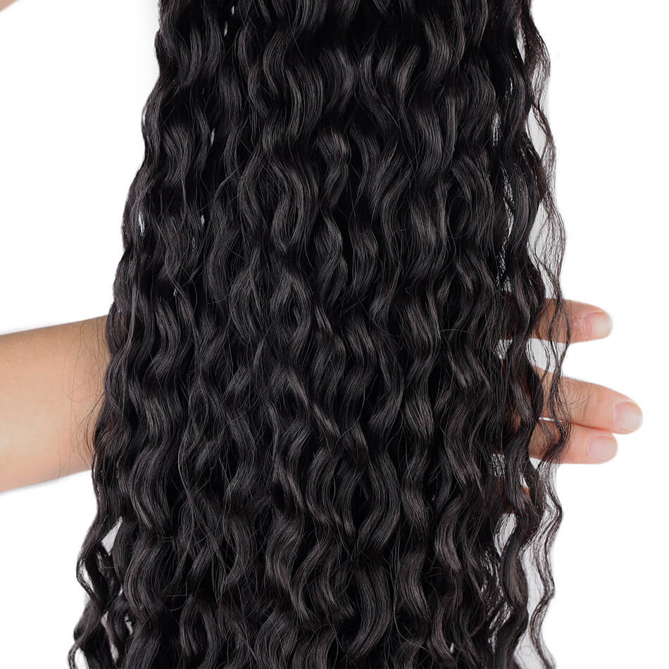 BHF Synthetic Ponytail Drawstring Long Ponytail wig Water Wave Clip In Ponytail Hair Extension Wig