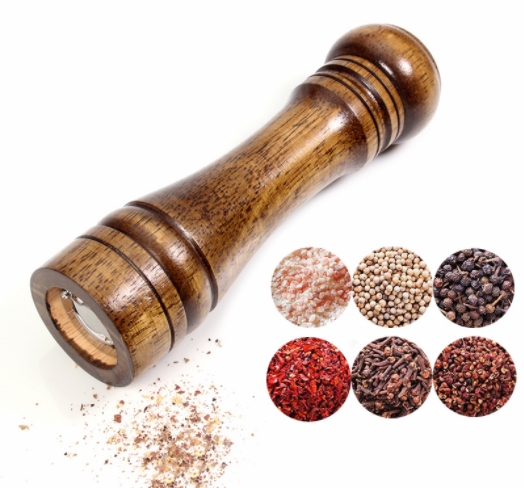 Salt Pepper Mill Solid Wood Pepper Mill with Strong Adjustable Ceramic Grinder 5&quot; 8&quot; Kitchen Tools