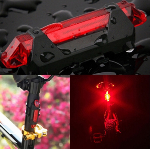 New Portable LED USB Rechargeable Cycling Light Bike Bicycle Tail Rear Safety Warning Light