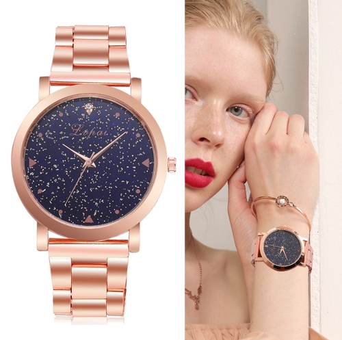 Women Dress Watches Rose Gold Stainless Steel  Wristwatch Quartz Clock  Luxury Watches